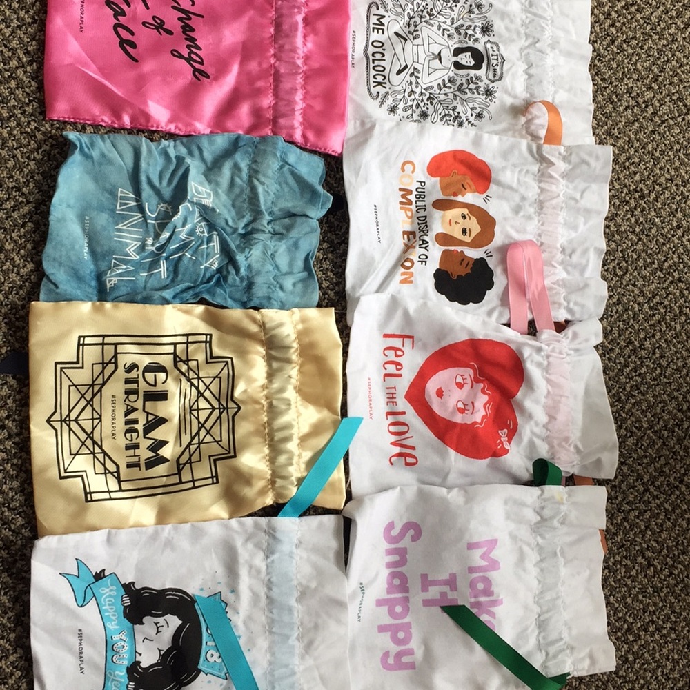 Set of 8 Sephora Play Makeup Pouch String Bags